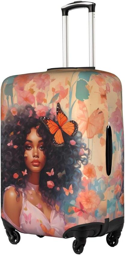 Suitcase Protector Cover - TSA Approved Luggage Cover - Washable, Anti-scratch - X-Large - African American Woman