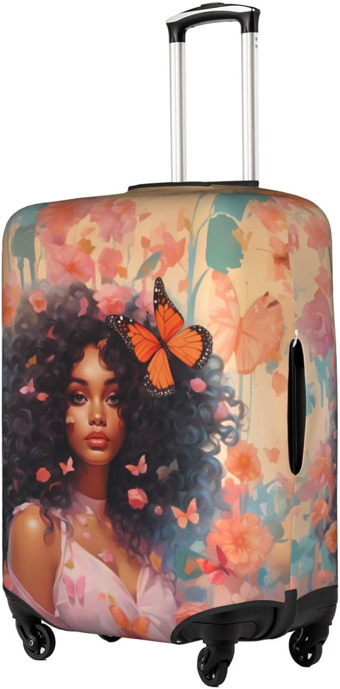 Suitcase protector cover tsa approved luggage cover for Suitcase Washable Suitcase Protector Anti-scratch Suitcase cover Small African American Woman