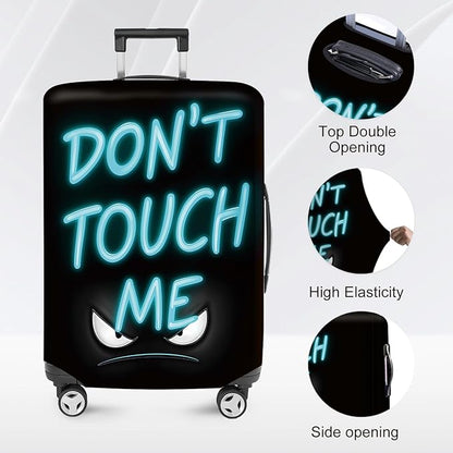 ANNA QUEEN Blue Don't touch me Travel Luggage Cover Suitcase Protector Suitcase Cover Anti-Scratch,Stretchable Fit for 18-32Inch Luggage,Travel Bag Cover Washable (L(fits 26-28Inch suitcase)