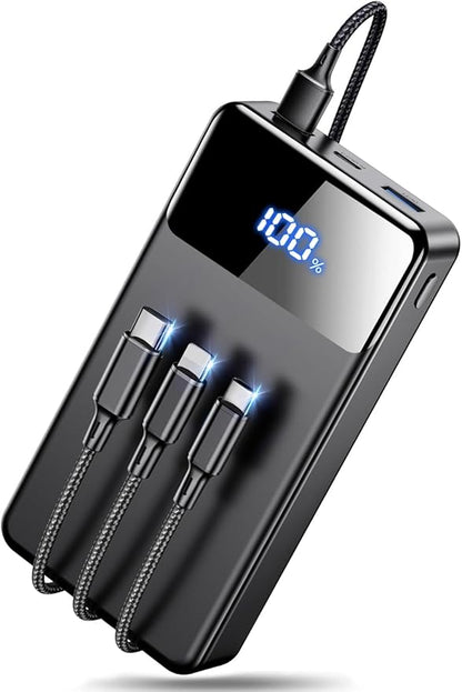 LILIO Portable Charger Power Bank，60,000mAh Battery Pack, 22.5W Power Bank Fast Charging with USB Cable, Phone Charger for iPhone 17/16/15/14/13 All Series/Samsung/Android, Camping Essentials, Black