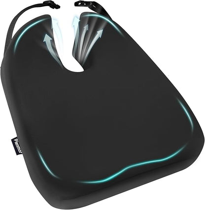 Large Memory Seat Cushion,Car Seat Cushion are Used to Relieve Sciatica, Suitable for Offices, Cars, Wheelchairs, Multi-Purpose (Black Flannel)