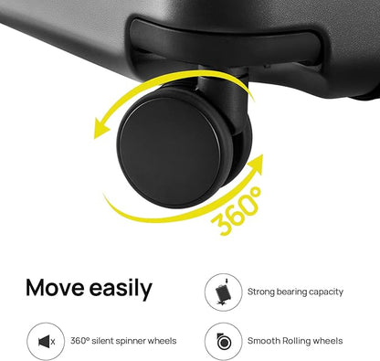 NINETYGO Medium Checked Luggage 24 Inch, Checking In Luggage with Smooth Spinner Wheels, Expandable, Hard Shell PC+ABS Suitcase, Lightweight Travel Luggage, TSA Approved (Black, Andes)