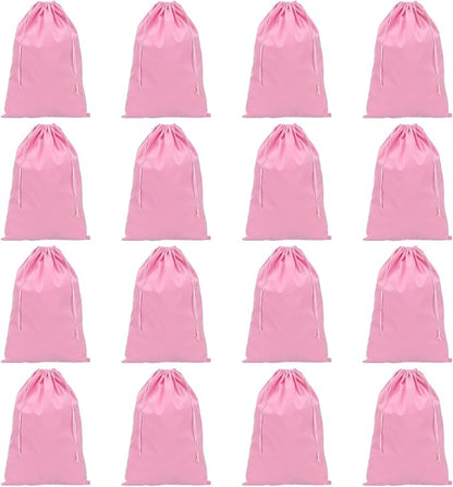PATIKIL Shoe Dust Bag, 16 Pack Duster Flannel Shoes Pouch with Drawstring Washable Breathable Travel Shoe Bags for Home Luggage Storage, 12x17" Pink