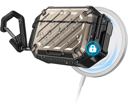 SUPCASE for AirPods Pro 3 Case with Lock & Carabiner, [IP68 Waterproof] [Military-Grade Protection] [Supports Wireless Charging] Anti-Scratch Hard Shell Cover for AirPods Pro 3rd Gen, Desert