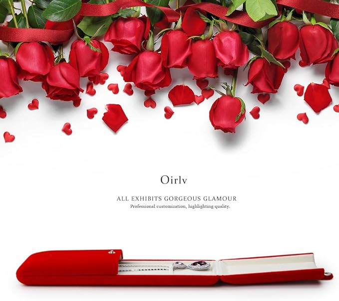 Oirlv Red Jewelry Gift Box Necklace/Long Chain Storage Boxes