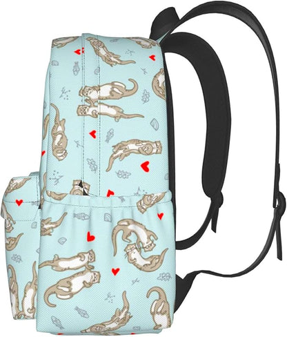 Otter Backpack Book Bags Lightweight Casual Laptop Backpacks Travel Daypack For Man Woman