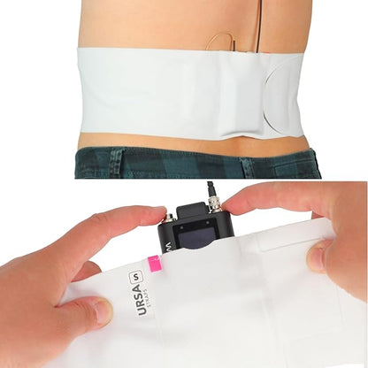 URSA Waist Strap - Ultra Slim, Breathable & Stretchy Microphone Transmitter Straps. Compatible with Most Transmitter/Receivers (White, Large Waist - Small Pouch)