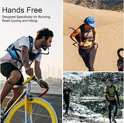 Insulated Hydration Backpack Pack with 3L BPA Free Leak Proof Water Bladder, Large Storage Lightweight Hiking Daypack with Waist Pouches & Cooler Layer, for Running, Biking, Camping, Festival