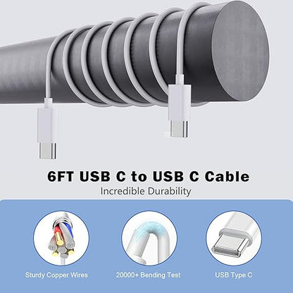 iPhone Charger Fast Charging,2 Pack 20W USB C Wall Charger with 6FT Long Type C to C Charging Cable Compatible with iPhone 17/Air/17 Pro/17 Pro Max/iPhone 16/16 Pro/16 Pro Max/15 Pro, iPad Pro/AirPods