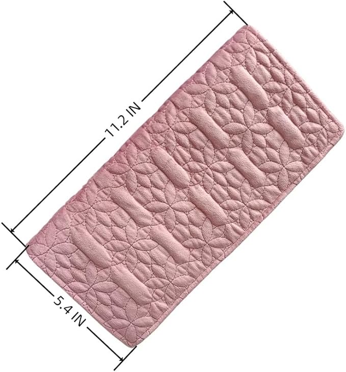 Portable Jewelry Organizers and Storage Travel Holder Necklace Roll - Pink Velvet Embroidery Foldable Case for 16 Necklaces & Chains