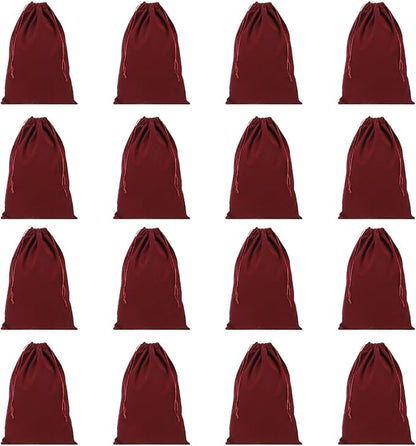 PATIKIL Shoe Dust Bag, 16 Pack Duster Flannel Shoes Pouch with Drawstring Washable Breathable Travel Shoe Bags for Home Luggage Storage, 12x17" Burgundy