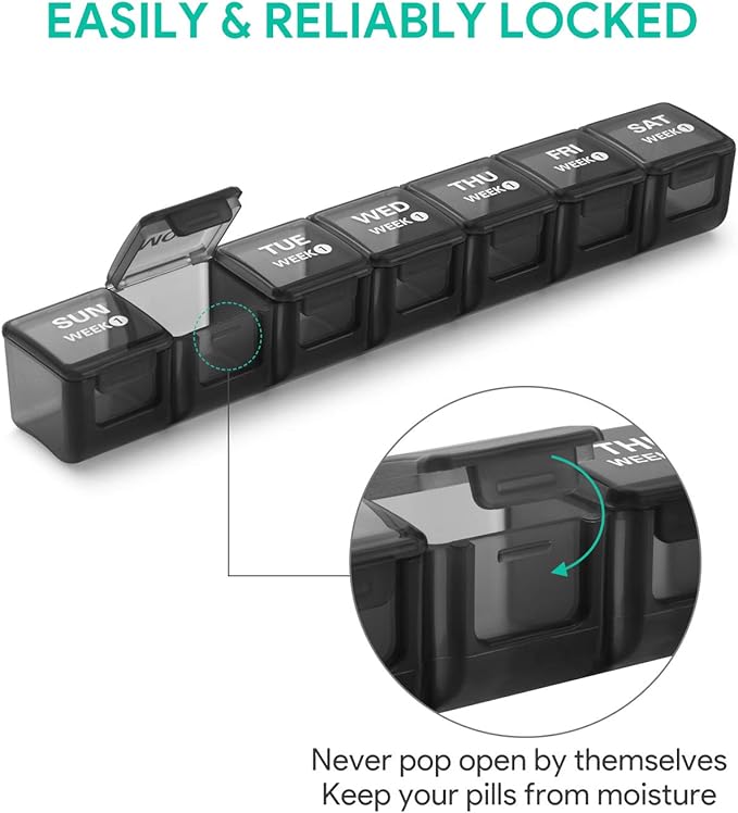 TookMag Monthly Pill Organizer 28 Day Pill Box, Large Medicine Pill Organizer 4 Weeks, One Month Pill Box Pill Case Travel Pill Organizer with Dust-Proof Container for Pills/Vitamin/Supplements