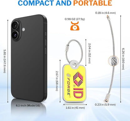 Forge Lost and Found Luggage Tags, Global Luggage Tracking Tag, WorldTracer Compatible, Travel Sentry Powered Baggage ID System for Luggage, Bags, Suitcases, and More (Yellow 2 PK)