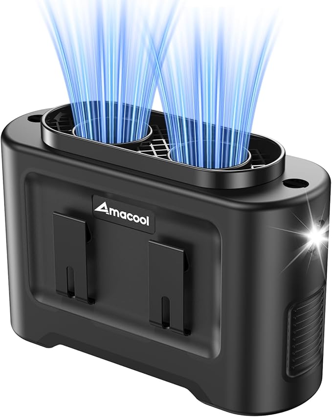 AMACOOL 14500mAh Portable Waist Fan, Strong Wind Power for Full Body Cooling Shirt Fan, 5 Speed Wearable Belt Clip on Fans, Battery Operated Personal Neck Fans for Outdoor Work Camping Travel