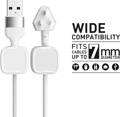 12 Pack Cable Clips, Cord Organizer, Cord Holder for Nightstand, Magnetic Cord Organizer, Strong Adhesive Charging Cable Keeper, Clip Holder