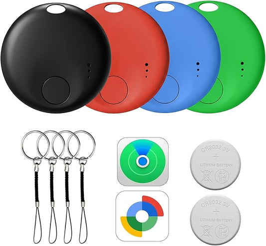 Air Tracker Tag for Android or iOS,Android Tracker Tag-4Pack,Dual System Tracker Tags,Compatible with Google's Find Hub and Apple Find My,Replaceable Battery,Item Finder for Keys,Wallet,Luggage,Bags