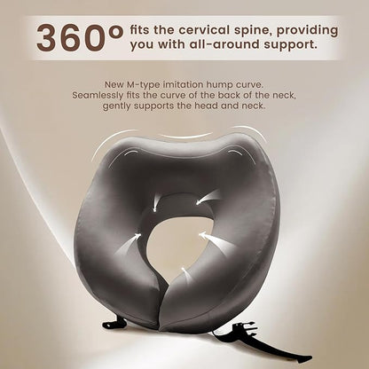 THXSILK 100% Mulberry Silk Neck Pillow for Traveling, Pure Memory Foam Travel Pillow for Airplanes, Travel Neck Pillow for Sleeping, Head and Neck Support, Includes Storage Bag (Charcoal)