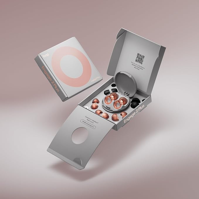 Loop Engage 2 Plus Earplugs – Everyday Noise Relief with Clear Speech for Social Gatherings, Work, Conversation, Parenting & Noise Sensitivity – 16 dB Noise Reduction + Mute for Extra Coverage, Rose