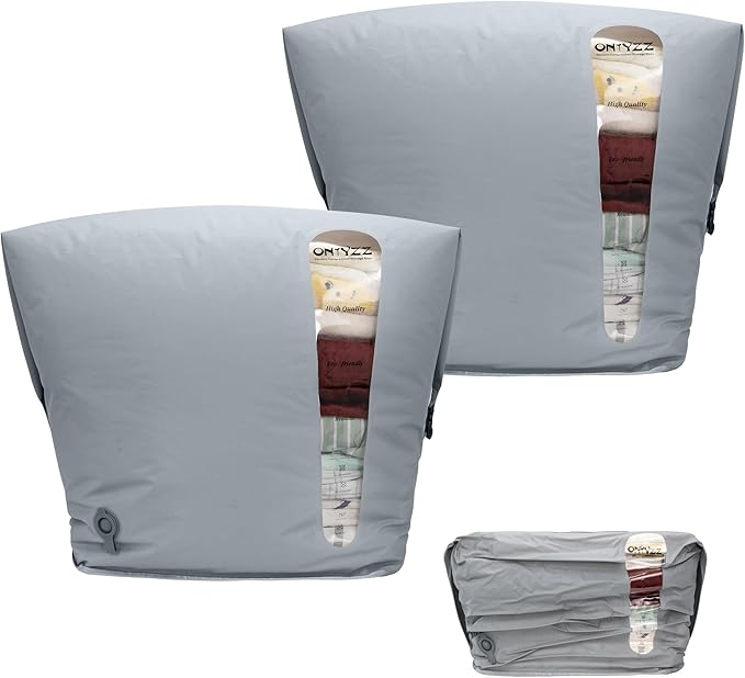 ONTYZZ 2 Pack Home Vacuum Bags Space Saver Compression Domestic Vacuum Sealer Bags for Clothes, Comforters, Blankets, Bedding