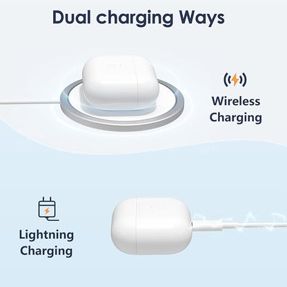 Wireless Charging Case Compatible with Air Pods 3, Compatible with AirPods 3rd Generation Charging Case with 600mAh Built-in Battery with Pairing Sync Button (No Earbuds), White