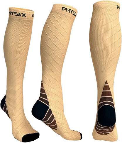 Physix Gear Compression Socks 20-30 mmHg - Men & Women - Running, Nurses, Shin Splints, Flight, Travel