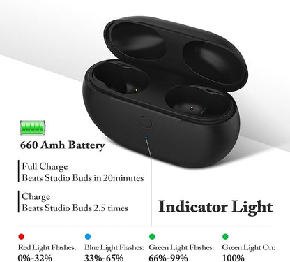 Jinstyles Replacement Charging Case Compatible with Studio Buds & Studio Buds+: Charger Case with Bluetooth Pairing Button, 660mAh Battery, Not Included Earbuds