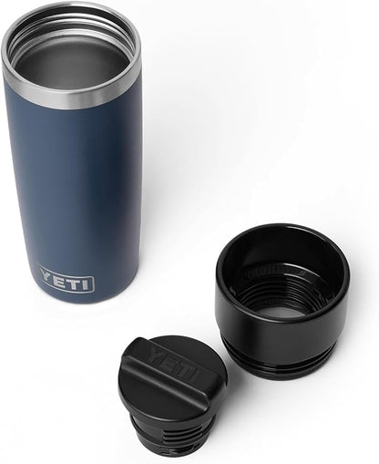 YETI Rambler 16 oz Travel Bottle, Stainless Steel, Vacuum Insulated with Leakproof Commuter Cap, Navy