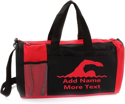Personalized Kids 18 Inch Sport Duffel Bag With Custom Name & Text - Swimming