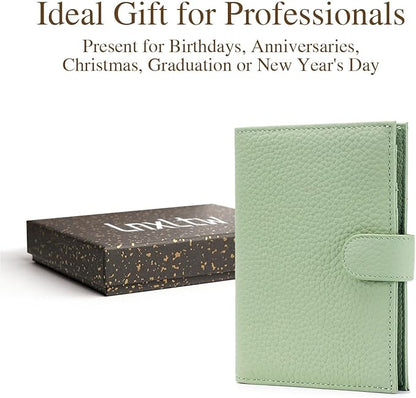 RFID Leather Passport Holder for Travel Women – Slim Passport Wallet with 1 Passport Slot & 3 Card Slots, Zippered Coin Pocket & SIM Slot – Travel Passport Cover Case (Light Green)