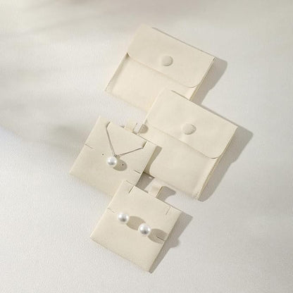 10pc Small Jewelry Pouch For Necklace Stud Earring，Mini Ring Boxes Pouches Bags Organizer For Women,Travel Jewlery Box Case Storage （White）