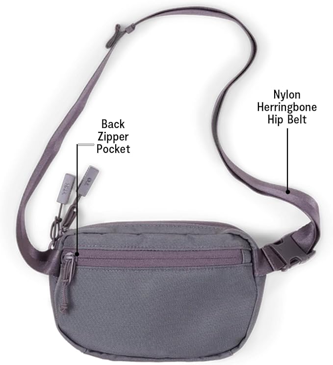 Baboon to the Moon Fanny Pack - Trendy, Compact, Water-Repellent Waist Bag in Multiple Colors and Sizes for Men and Women (Grey, Mini (1.5L))