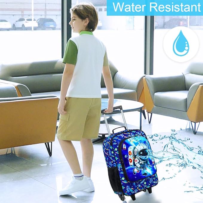 UFNDC Kids Suitcase for Boys, Astronauts Rolling Luggage with Wheels，Travel Carry on for Children Toddler Elementary