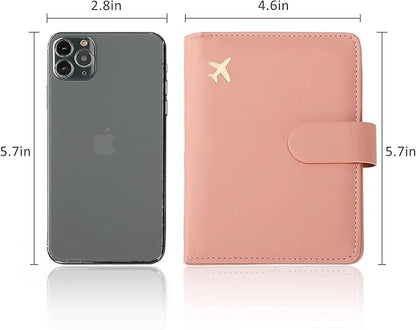 Melsbrinna Rfid Passport Holder for Travel women/Men, Cute Passport Wallet Rfid Blocking Card Slots, Rfid Passport Cover/CaseTravel Wallet, Passport Book Holder (2, Black pink)