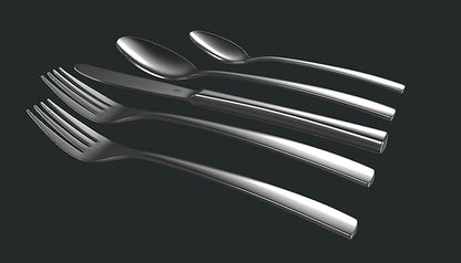 Modern Sleek Silverware Set - 18/10 Stainless Steel Flatware Set for Elegant Dining - Dishwasher Safe Cutlery Set - Built to Last Commitment (40-Piece)