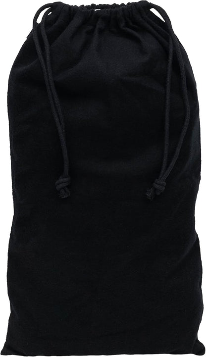 ZENPAC Cloth Bags, Black Duster Flannel Boot Storage with Drawstring Closure, Washable Breathable Cotton Fabric for Shoe, Luggage, 12.5x20.5, 2 Pack