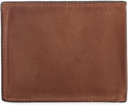 Fossil Men's Derrick Leather RFID-Blocking Bifold with Coin Pocket Wallet