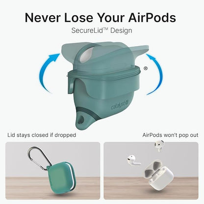 Catalyst Waterproof Case for AirPods 4 - Drop Protection for Apple AirPods 4th Generation with Carabiner, Wireless Charging Silicone Cover for Apple AirPods 4 Case for Women and Men