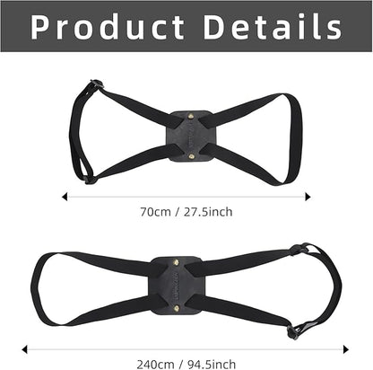 Adjustable Luggage Straps for Suitcases Add a Bag High Elastic Travel Bag Bungees Connecting Carry On Bag TSA Approved (4 Pack Black)