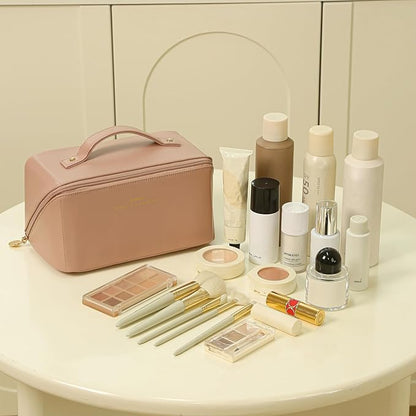 Travel Makeup Bag Toiletry Bag for Women Large Cosmetic Travel Bag Makeup Storage Box Skincare Organizer Vanity Organizer Bag Multi-Function Makeup Organizer with Compartments Travel essentials