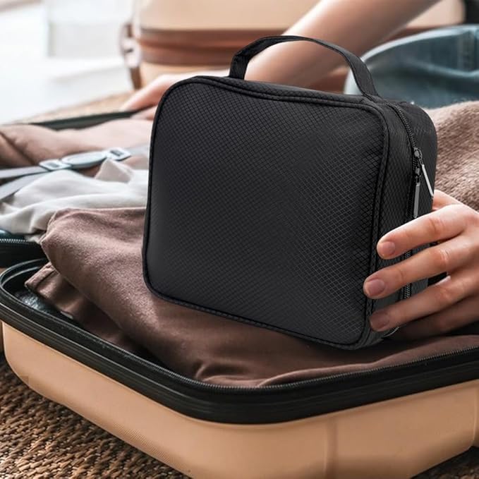 GSXRB Waterproof Anti-Tarnish Jewelry Organizer for Travel - Large Capacity Foldable Jewelry Box with 36 Compartments, Portable Earring Necklace Ring Organizer (Black)