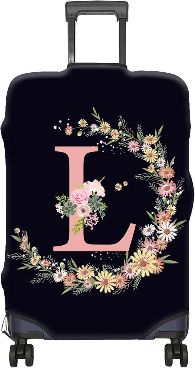 Luggage Suitcase Cover Protector Luggage Elastic Washable Baggage Covers Initial Cute Aesthetic for Unisex Women Girls Travel Trip XL(30-32 inch)-Letter L
