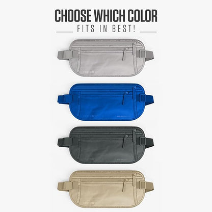 Travel Money Belt, RFID Blocking for Men & Women - Ideal for Keeping Your Cash, Credit Card, Passport, Phone Safe When Traveling (Sleek Silver)