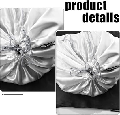 10 Pack Dust Bags for Purses and Handbags, Silk Dust Cover Storage Bag with Drawstring Travel Storage Pouch for Handbag Purse Shoes Boots (Black, 19.6 × 15.7 in)