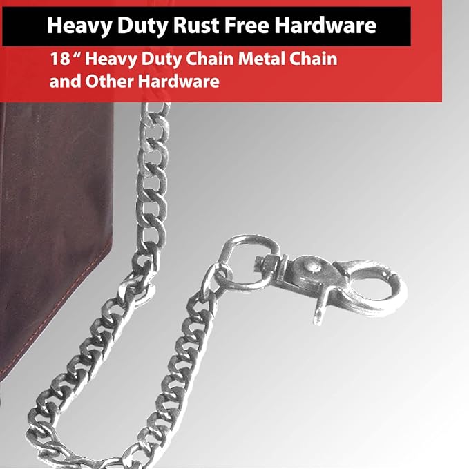 CLASSIC Motorcycle Chain Wallet for Men – Premium Cowhide Leather, RFID Bi-Fold Biker Wallet with Heavy Duty ChainBikers Truckers & Hunters, Credit Card Money Organizer Long Wallet Crazy Horse Brown