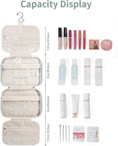 Narwey Hanging Toiletry Bag for Women Travel Makeup Bag Organizer Toiletries Bag for Travel Size Essentials Accessories Cosmetics (Mint Green (Medium))