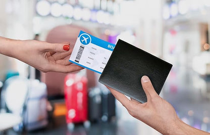 Black RFID Genuine Leather Passport Wallet