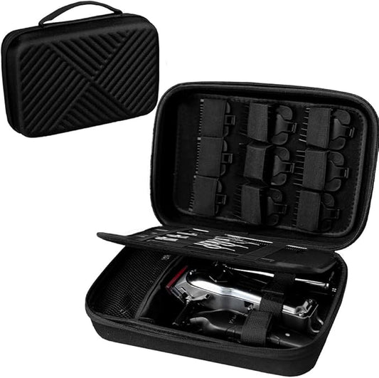 Hard Travel Case for Hair Clippers, Hair Cutting Barber Supplies Holder, Trimmer Organizer Storage Bag for Ufree/Hatteker/Oneisal/Wahl 5Star/Andis Men Razor Guard Grooming Kits (Bag Only) (Black)