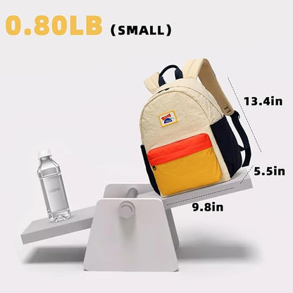 willikiva Kids Backpack for School Boys Girls Teens Toddler Backpack Waterproof Kindergarten Preschool Elementary Bookbag Children Travel Bag(Off White Yellow,Small)