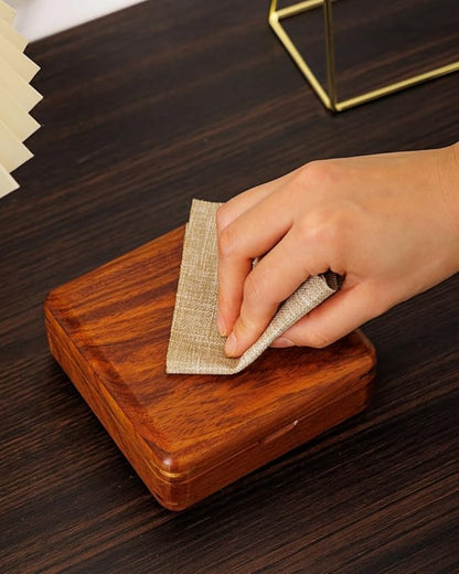 Solid Wood Ring Organizer, Walnut Jewelry Case for Multiple Rings Cufflinks Earrings Portable Travel Size Rings Case Wooden Vintage Gift for Women Valentine Mother's Day