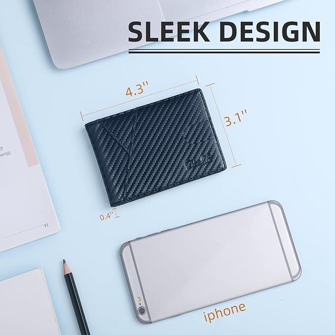 Zitahli Wallet for Men Slim 11 Credit Card Holder RFID Blocking Small Men's Wallet Bifold Minimalist Front Pocket With Mens Gifts Box